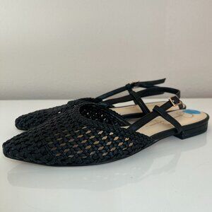 NEW! Jessica Simpson "Evolia" Woven Sling Back Point Toe Shoes - Black Size 7.5